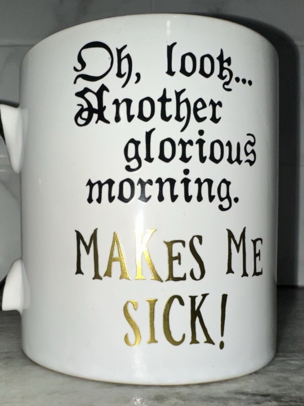 Disney Hocus Pocus Mug Coffee Cup 22oz Glorious Morning Makes Me Sick Quote Gold